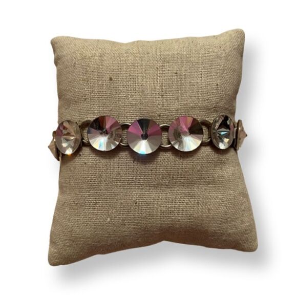 🤯5/$20🤯 Vintage Rhinestone Silver Tone Bracelet - Picture 1 of 2